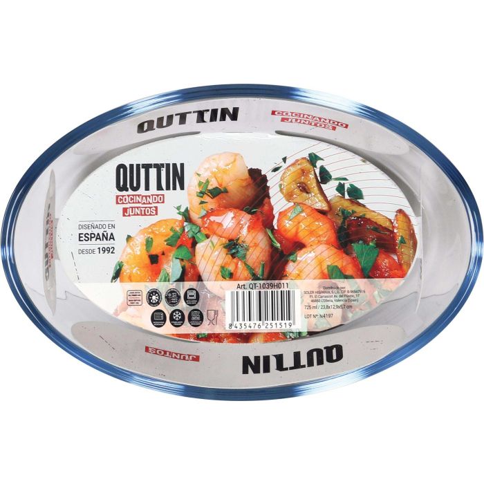 Quttin Fuente Vidrio Oval 23.8 x 13 cm 725 cc (6 Unidades) 2