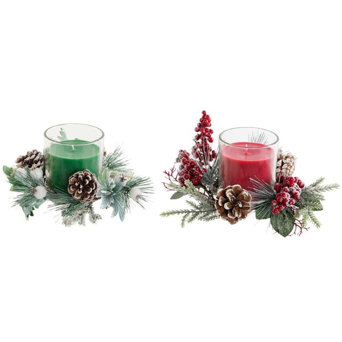 Vela DKD Home Decor Rojo Verde 20 x 9 x 20 cm (2 Unidades) 3 Vela DKD Home Decor Rojo Verde 20 x 9 x 20 cm (2 Unidades) 3
