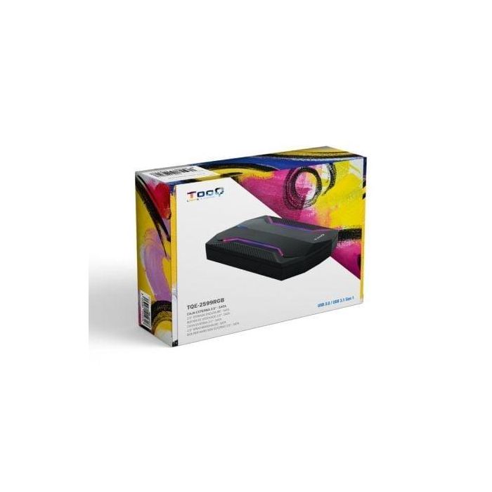 TooQ TQE-2599RGB Caja Externa Gaming para Disco Duro 2.5" USB 3.1 Gen 1 SATA I/II/III UASP 2TB Sin Tornillos RGB Negra 3 TooQ TQE-2599RGB Caja Externa Gaming para Disco Duro 2.5" USB 3.1 Gen 1 SATA I/II/III UASP 2TB Sin Tornillos RGB Negra 3
