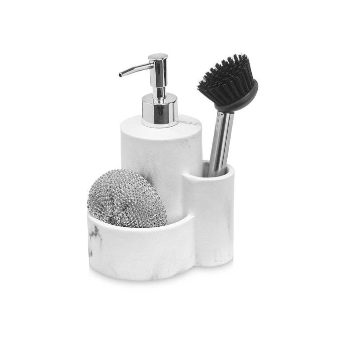 Dosificador de Resina Mármol con Cepillo y Estropajo Kinvara - 14x18.5x12 cm (12 Unidades) 1 Dosificador de Resina Mármol con Cepillo y Estropajo Kinvara - 14x18.5x12 cm (12 Unidades) 1