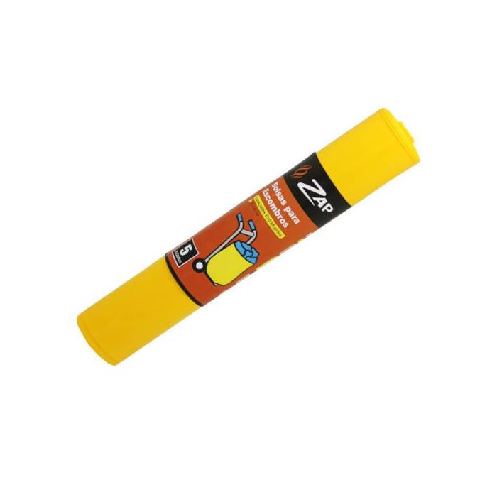 ZAP 320392 Rollo 5 Unidades Bolsa Basura Amarillo Especial Escombros 50 Litros