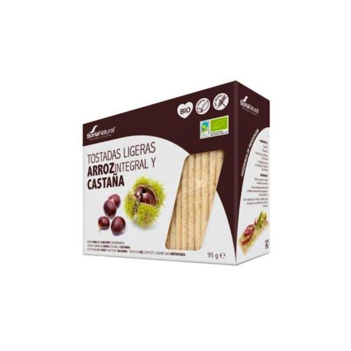 Soria Natural Tostadas de Arroz y Castaña Bio 95g - Crujientes, Ligeras y Digestivas, Fuente de Fibra, Sin Azúcar Bajo Contenido de Grasa
