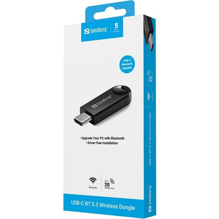 Sandberg USB-C BT 5.3 Wireless Dongle Adaptador Bluetooth para PC y Dispositivos Inalámbricos 1 Sandberg USB-C BT 5.3 Wireless Dongle Adaptador Bluetooth para PC y Dispositivos Inalámbricos 1