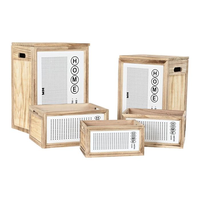 Cesta Ropa DKD Home Decor Natural Blanco 30 x 55 x 40 cm Set de 5 Cesta Ropa DKD Home Decor Natural Blanco 30 x 55 x 40 cm Set de 5