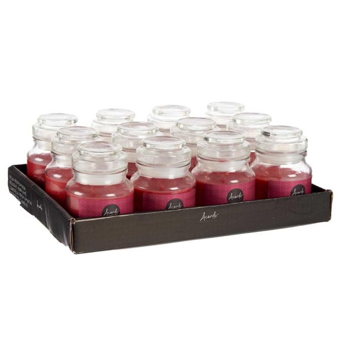 Acorde Vela Tapa Vidrio Manzana Canela 28H 7x7x10 cm (Set de 12) 2