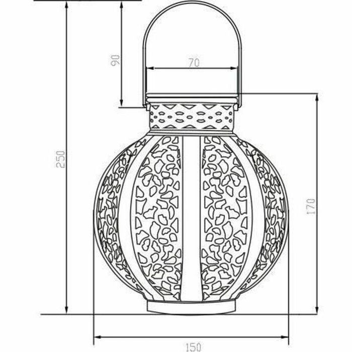 Linterna de metal vintage beige 10 lumens H17cm - Galix 3 Linterna de metal vintage beige 10 lumens H17cm - Galix 3