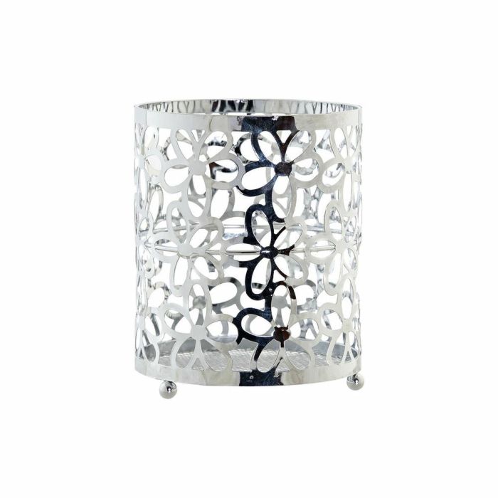 DKD Home Decor Cubertero Organizador Básico de Metal Cromado Plateado con Diseño de Margaritas, Medidas 12x12x15 cm DKD Home Decor Cubertero Organizador Básico de Metal Cromado Plateado con Diseño de Margaritas, Medidas 12x12x15 cm