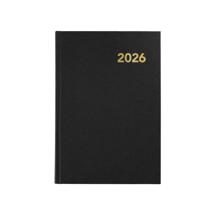 Agenda Anual (2026) Grafoplas Bretaña Cosida Tapa Extradura A5 210X145 D/P Negro