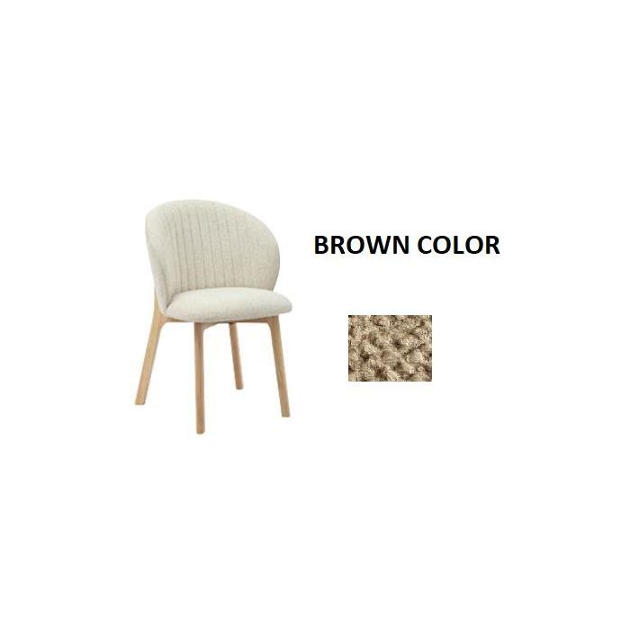 DKD Home Decor Silla Scandi Marrón Natural 58x79x58 cm (2 Unidades) Madera de Hevea y Poliéster Desmontable