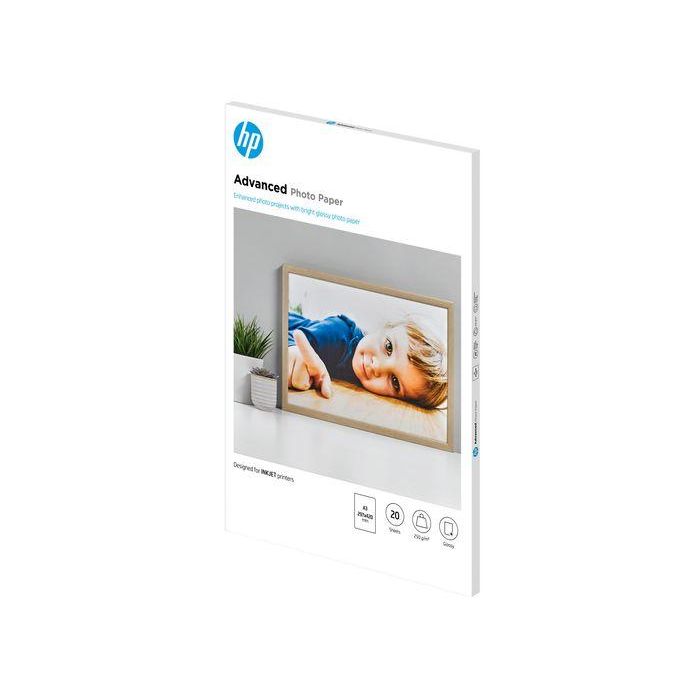 HP Papel fotografico con brillo Advanced 250g/m2, A3/297x420mm, 20 hojas 1