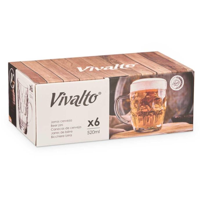 Vivalto Jarra Cerveza 520 Ml Vidrio Transparente 14x12x9.5cm (Set de 24) Vivalto Jarra Cerveza 520 Ml Vidrio Transparente 14x12x9.5cm (Set de 24)
