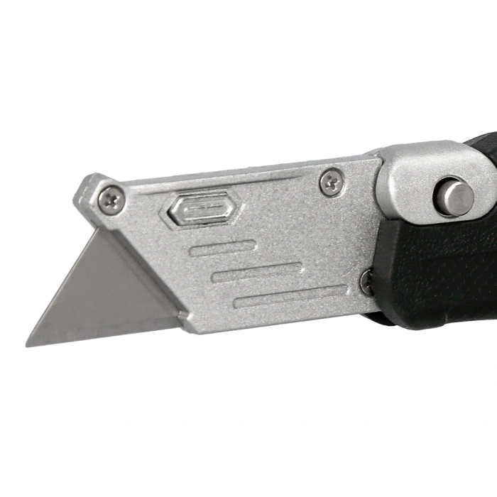 Q-connect XD-925 Cuter Metálico Ancho Plegable con Mango Antideslizante Cuchilla 19 mm Blister 1 Unidad 3