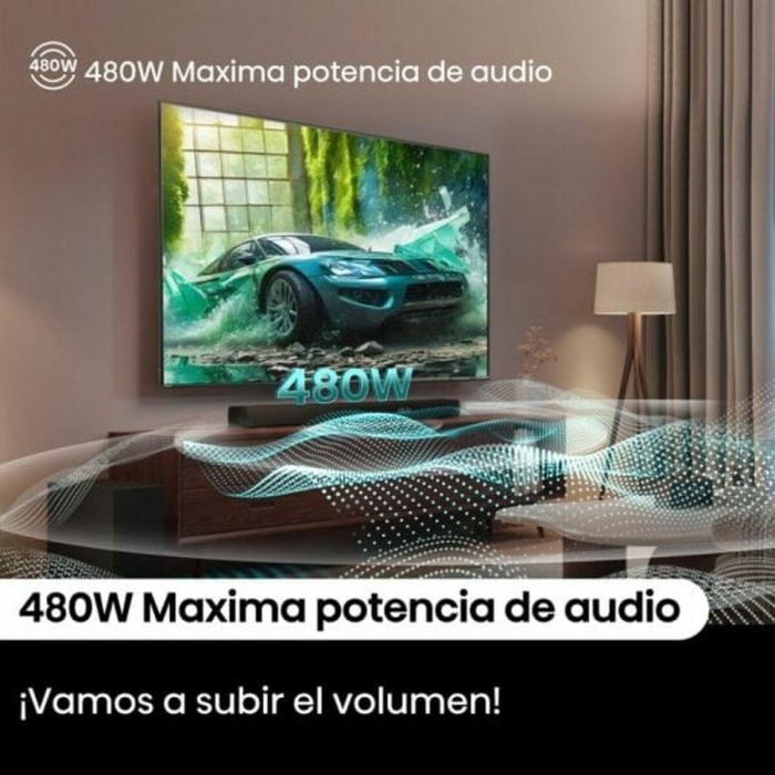 Hisense HIS1727479811163 Barra de sonido con Subwoofer inalámbrico, Bluetooth, 3.1 canales, Máx. 480 W 58