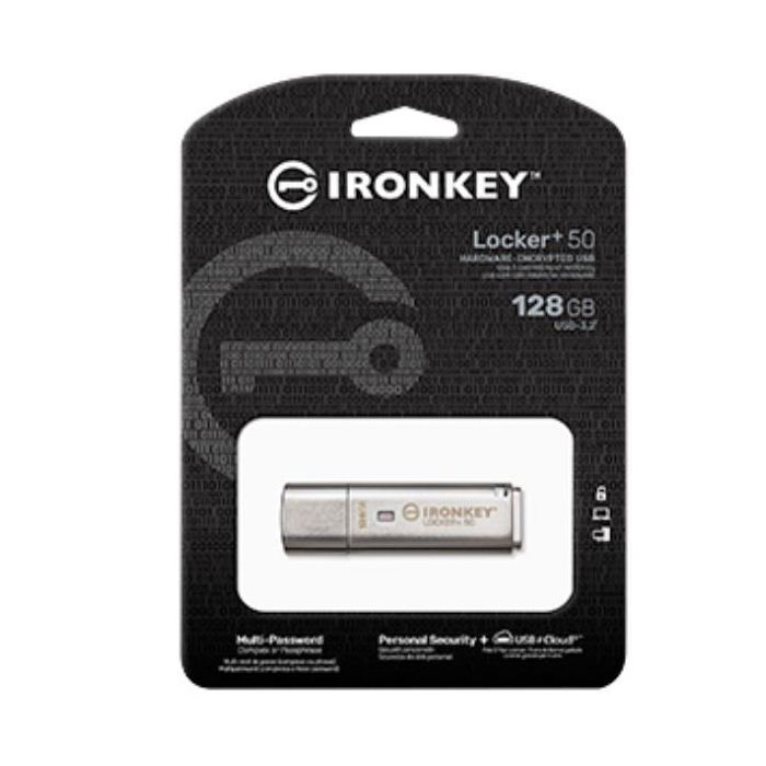 Kingston IronKey IKLP50 Memoria USB 128GB 3.2 con Cifrado AES 1