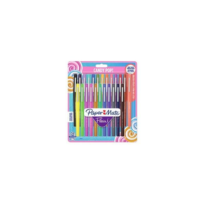 Paper Mate Rotuladores Flair Candy Pop M, Estuche de 24