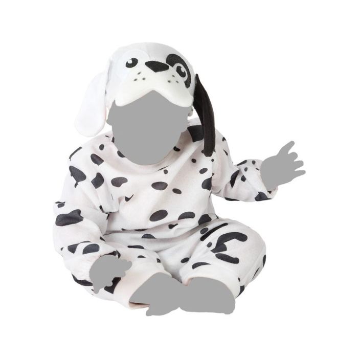 Disfraz Perro Bebé Niño 24 Meses Unisex Temática Animales 4 Piezas Mono Sombrero Orejas Polyester Blanco Novedad 2019