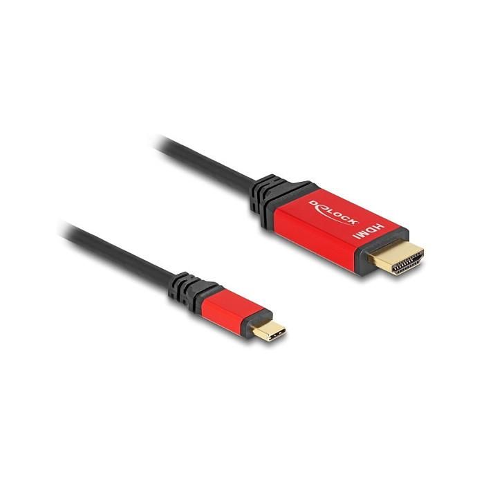 DeLOCK Cable USB Type-C a HDMI (DP Alt Mode) 8K 60 Hz HDR, 3 m, Rojo/Negro, Synaptics VMM7100, Plug & Play 0 DeLOCK Cable USB Type-C a HDMI (DP Alt Mode) 8K 60 Hz HDR, 3 m, Rojo/Negro, Synaptics VMM7100, Plug & Play 0