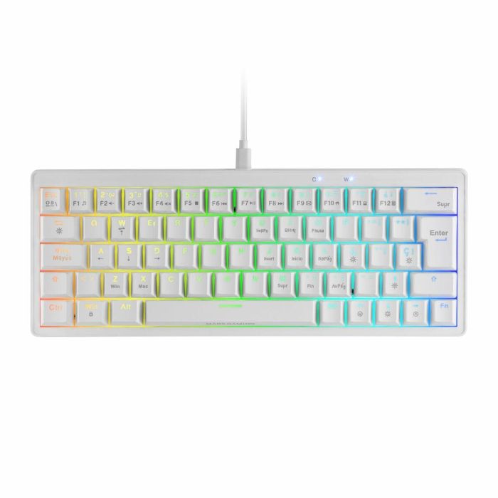 Teclado Gaming Mars Gaming MKMINIPROWYES Qwerty US Blanco 13 Teclado Gaming Mars Gaming MKMINIPROWYES Qwerty US Blanco 13