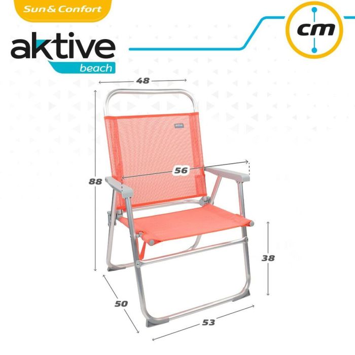 Silla pleg alu fija 48x50x88 cm c/asa-textileno-flamingo 1