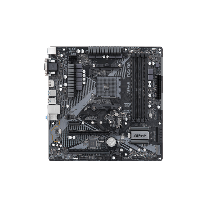 ASRock 90-MXBEG0-A0UAYZ Placa Base B450M Pro4 R2.0 micro ATX AMD AM4 DDR4 Dual M.2 USB 3.2 Gen2 1