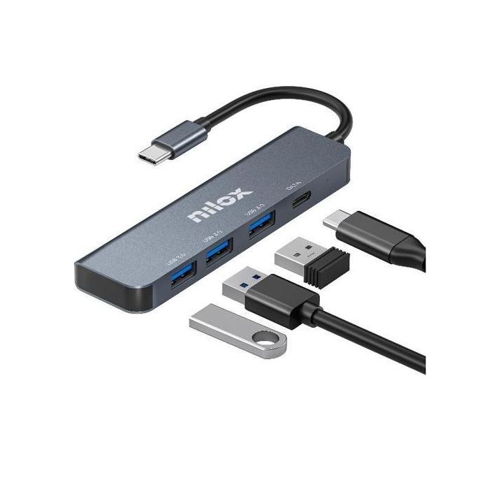 Nilox Hub 4 Puertos Usb-C A 3Xusb 3.0 X 1Xusbc