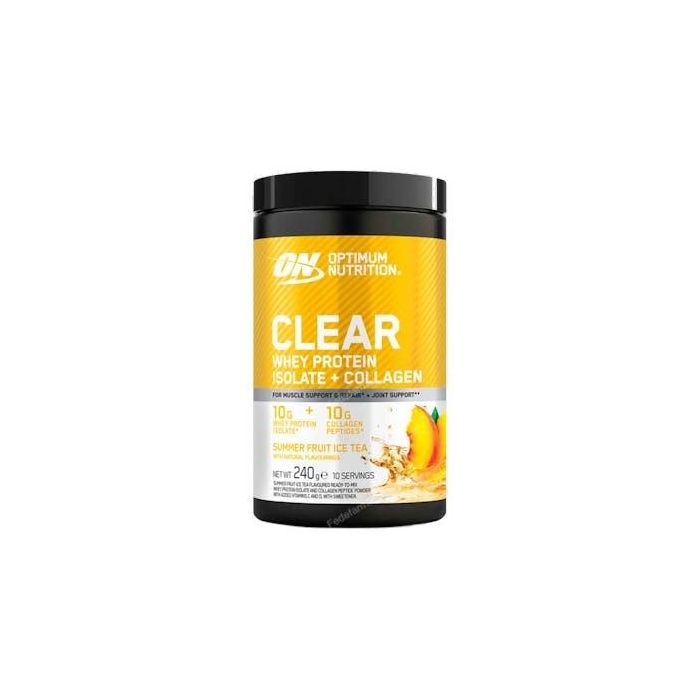 Optimum Nutrition Clear Whey + Collagen 240G Sabor Apple Raspberry