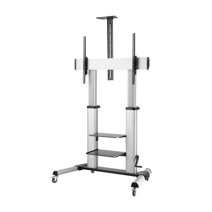 AISENS - SOPORTE DE SUELO PRO CON RUEDAS Y MANIVELA, BANDEJAS PARA DVD Y SOPORTE DE CAMARA PARA MONI 17