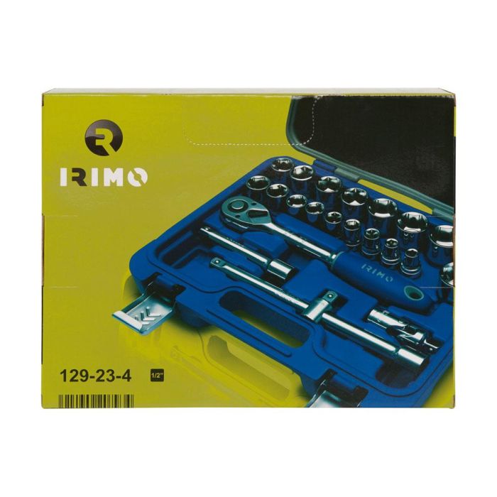 Irimo Juego de vasos hexagonales 1/2", acero cromo vanadio, 8-32mm, 23 piezas, 129-23-4 1