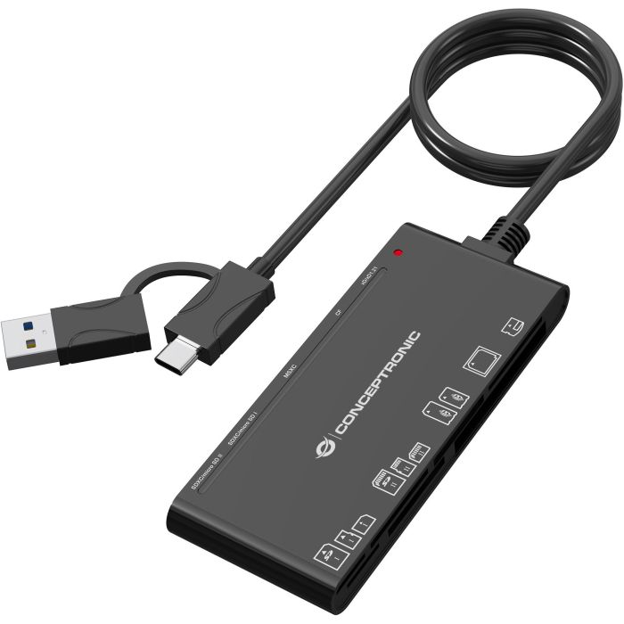 Conceptronic Lector de Tarjetas Externo BIAN010B USB-C y USB-A, Compatible con SD, Micro SD, MMC, MS, CF, XD 0 Conceptronic Lector de Tarjetas Externo BIAN010B USB-C y USB-A, Compatible con SD, Micro SD, MMC, MS, CF, XD 0
