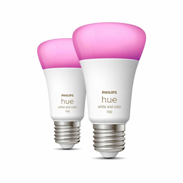 Philips Hue PHI8719514291317 Bulbo LED Inteligente E27 White & Color Ambiance, 1100 Lumen, Equiv. 75W, Bluetooth, Pack de 2 2 Philips Hue PHI8719514291317 Bulbo LED Inteligente E27 White & Color Ambiance, 1100 Lumen, Equiv. 75W, Bluetooth, Pack de 2 2