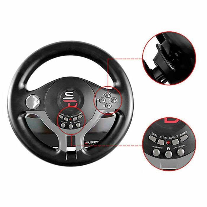 Subsonic Volante de Conducción Universal Cableado con Pedales y Paletas 180° Compatible Switch, PS4, Xbox One, PC 7 Subsonic Volante de Conducción Universal Cableado con Pedales y Paletas 180° Compatible Switch, PS4, Xbox One, PC 7
