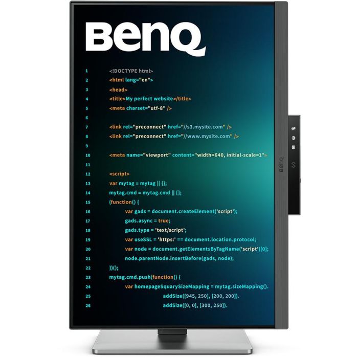 BenQ RD240Q 9H.LLXLA.TBE Monitor 24.1" IPS WQXGA (2560 x 1600), 95% P3, USB-C PD90W, 16:10 HDR10 para Programación 5