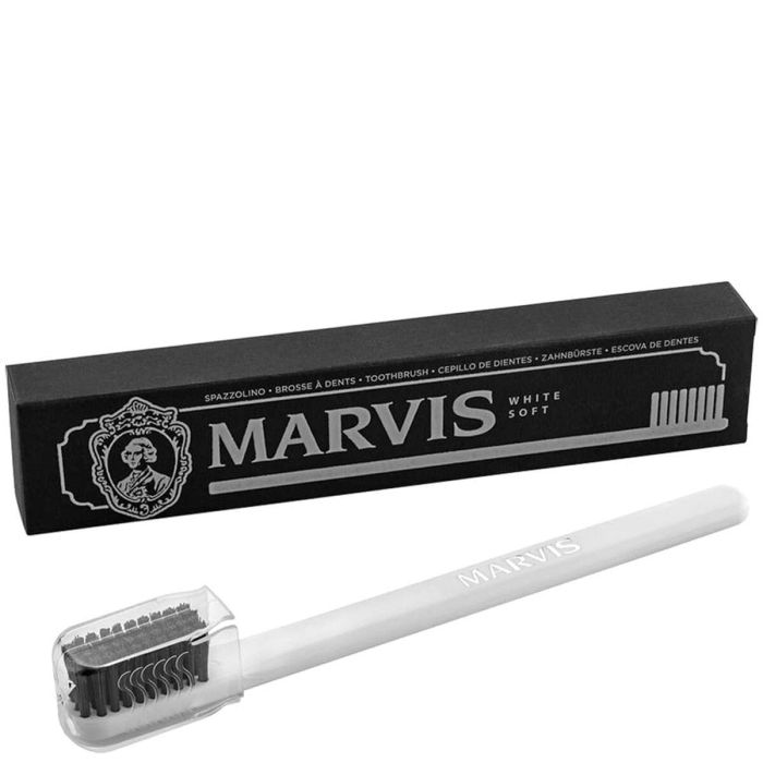 Marvis Cepillo Dental Blanco Premium de Diseño Italiano, Cerdas Suaves para Limpieza Profunda y Salud Bucal Diaria 1 Unidad Marvis Cepillo Dental Blanco Premium de Diseño Italiano, Cerdas Suaves para Limpieza Profunda y Salud Bucal Diaria 1 Unidad