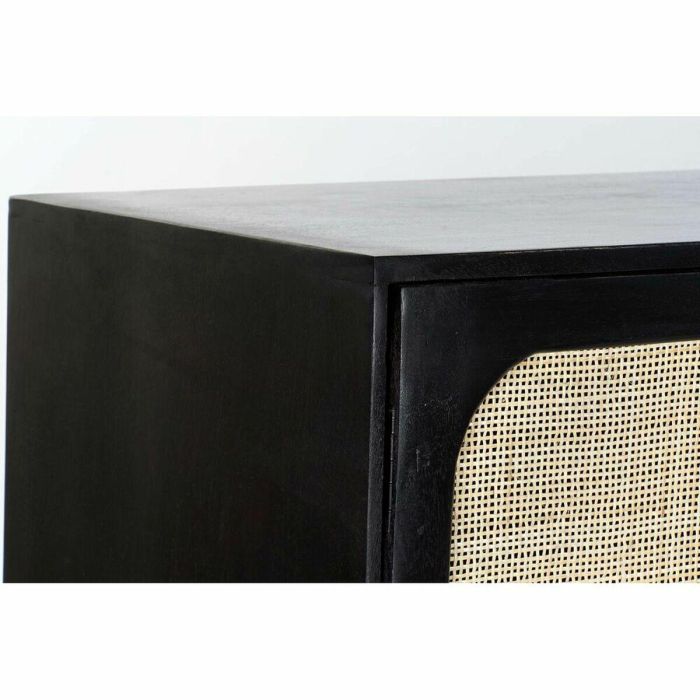DKD Home Decor Buffet Moderno Negro Natural de Mango y Ratán con 4 Puertas, 3 Estanterías y Desmontable, 150 x 40 x 78 cm 7