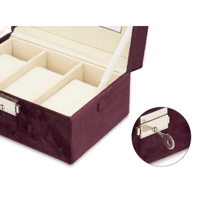 Caja Relojero 3 Huecos con Llave Burdeos Giftdecor 16x8.5x11 cm (6 Unidades) 3 Caja Relojero 3 Huecos con Llave Burdeos Giftdecor 16x8.5x11 cm (6 Unidades) 3