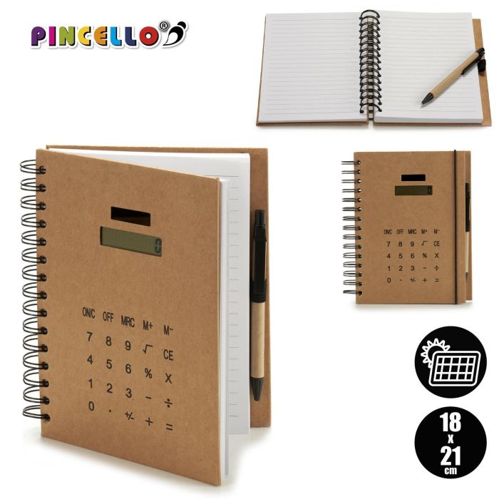 Libreta Calculadora Grande con Bolígrafo Pincello 21x18 cm (24 Unidades) 3 Libreta Calculadora Grande con Bolígrafo Pincello 21x18 cm (24 Unidades) 3
