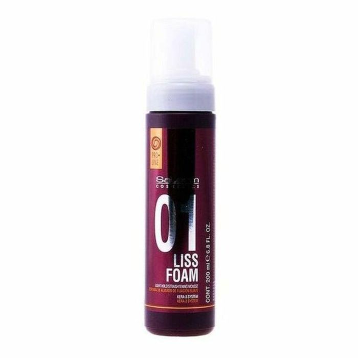 Salerm LISS FOAM Espuma de Alisado de Fijación Suave con Protección Térmica, 200 ml