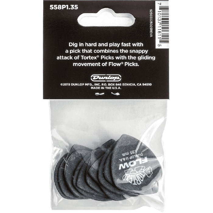 Dunlop Pack 12 Púas Tortex Flow - 1,35 Mm 4 Dunlop Pack 12 Púas Tortex Flow - 1,35 Mm 4