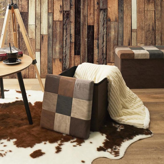 Caja-Puf Plegable Patchwork Home Deco Factory 1