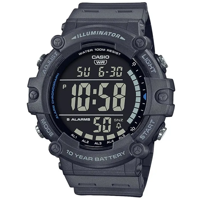 Casio Reloj Deportivo Multifunción Gris Cronómetro Temporizador Calendario LED Resina 10 Bares 0 Casio Reloj Deportivo Multifunción Gris Cronómetro Temporizador Calendario LED Resina 10 Bares 0