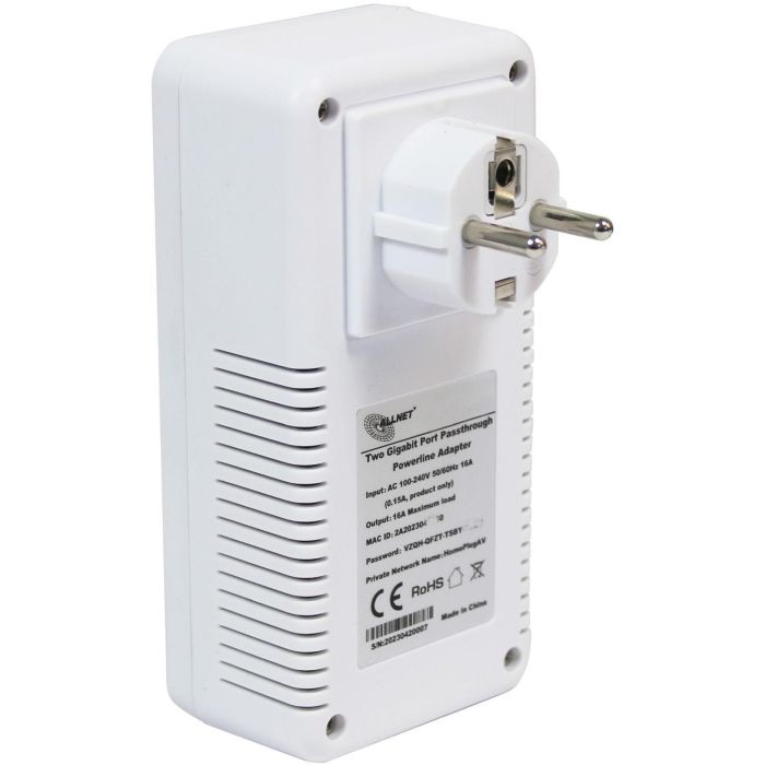 INTD ALLNET Powerline 1200Mbit 2er Bundle Bridge RJ45 HomePlugV2 SmartLink Passtrough ALL1681205v2 1