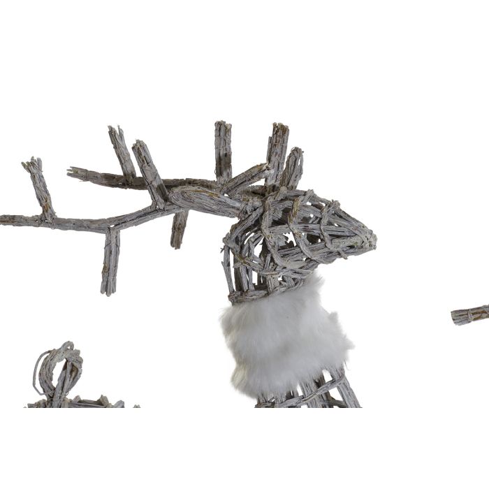 DKD Home Decor Blanco 30 x 37 x 60 cm Set de 3 Decoracion Navidad Alpina 1