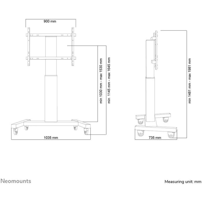 Neomounts PLASMA-M2250SILVER Soporte de Suelo Motorizado para TV de Pantalla Plana hasta 100" y 130 kg 7 Neomounts PLASMA-M2250SILVER Soporte de Suelo Motorizado para TV de Pantalla Plana hasta 100" y 130 kg 7