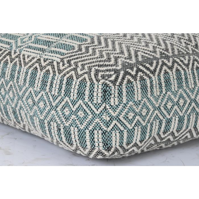 DKD Home Decor Onari Cojín Suelo Boho 60 x 60 x 25 cm Algodón Poliéster Rayas Azul Blanco Verde Menta 2