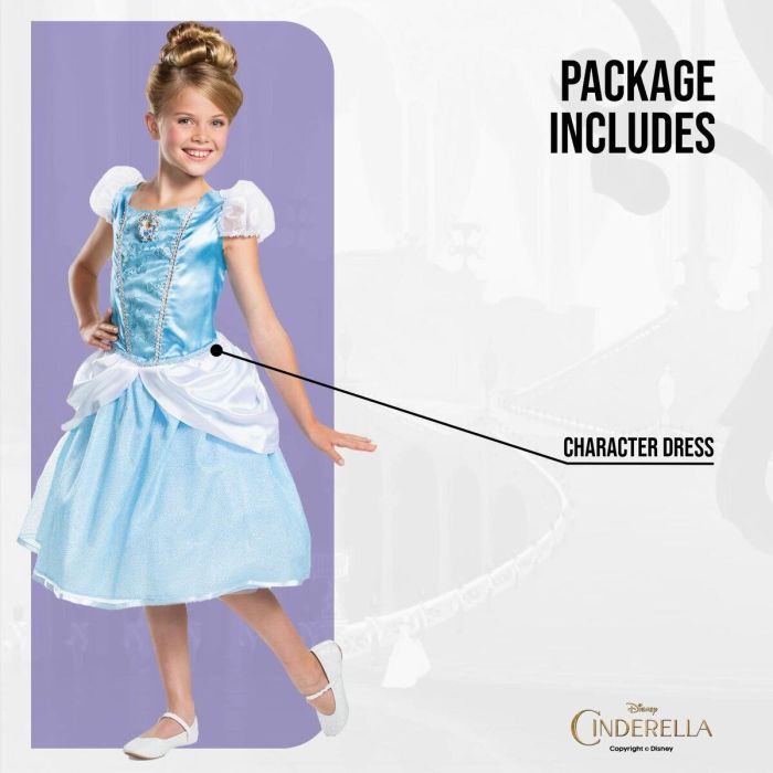 Jakks Pacific Disfraz Cenicienta Disney Princesas Deluxe Talla S (5-6 años) 5