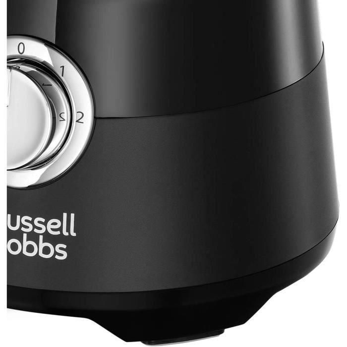 Batidora - RUSSELL HOBBS - Negro mate 24722-56 - 650 W - Negro mate - Bol de cristal de 1,5 L - 2 velocidades + pulso 5 Batidora - RUSSELL HOBBS - Negro mate 24722-56 - 650 W - Negro mate - Bol de cristal de 1,5 L - 2 velocidades + pulso 5