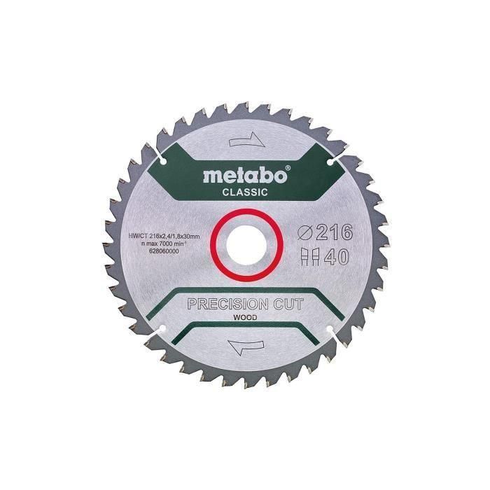 Disco de corte Metabo 628060000 Sierra circular Ø 216 mm 1 Disco de corte Metabo 628060000 Sierra circular Ø 216 mm 1