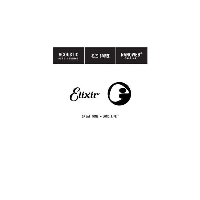 Elixir Cuerda Individual Bajo Acústico Nanoweb 80/20 Bronze Calibre .045