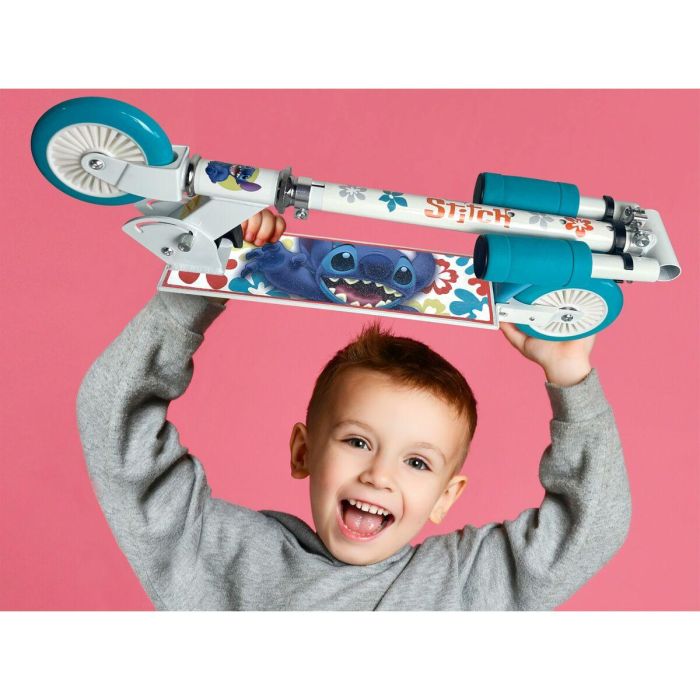 Disney Patinete Plegable STITCH DIS3496276260427 Mecanismo Seguro Freno de Pie Trasero Altura Ajustable 1