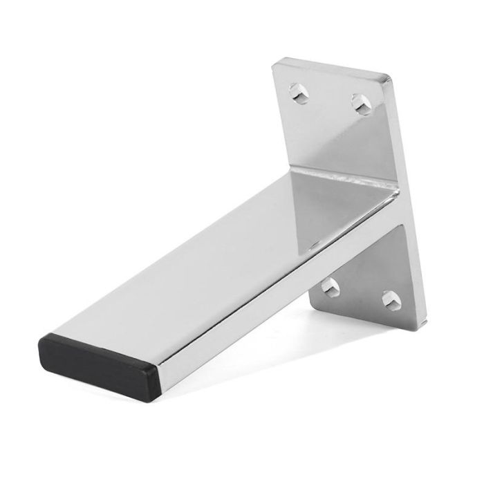 Q&Q Pata para Sofá y Mueble Modelo Tella, Metálica Duradera, Acabados Cromo y Negro, Altura 120 1